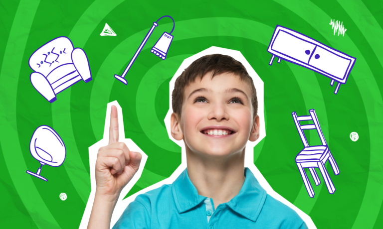 שמות רהיטים: אוצר מילים באנגלית לילדים